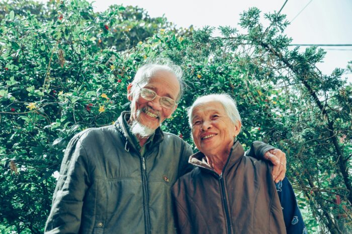 Successful aging smiling couple