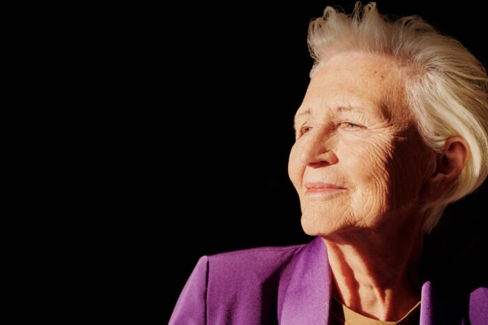 aging well; woman's profile